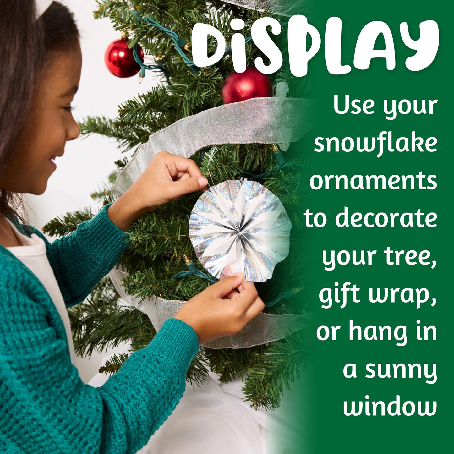 Creativity for Kids Make Your Own Snowflake Ornaments Kit | Fold & Decorate 8 Paper and Foil Snowflakes | DIY Christmas Ornament Craft for Kids to Inspire Creativity & Festive Fun (Ages 6+)