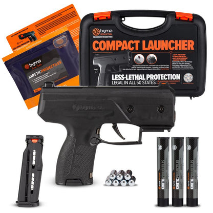Byrna CL [Compact Launcher] Kinetic Launcher Ultimate Bundle - Non Lethal Kinetic Projectile Launcher, Home & Personal Defense (Black)