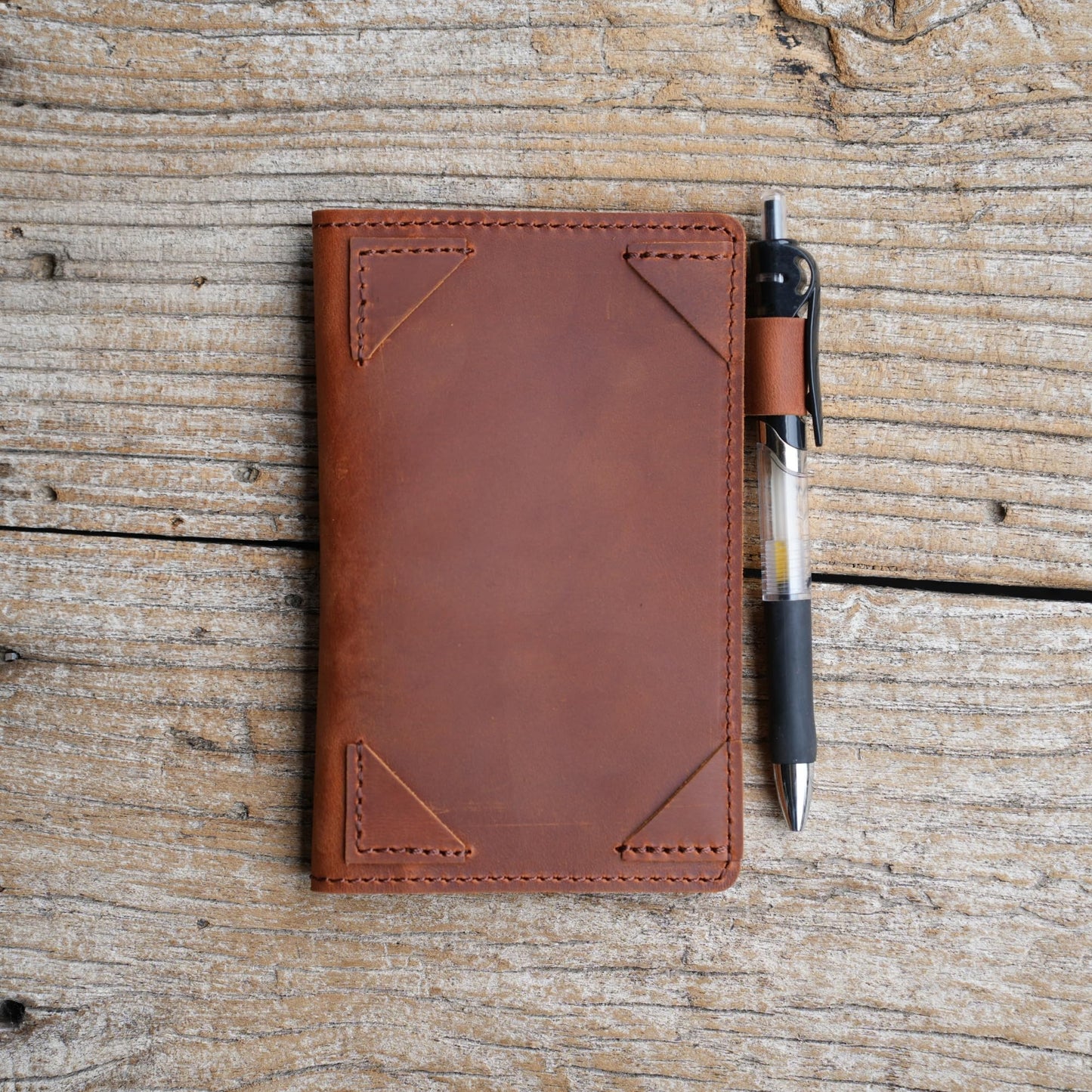 JJNUSA Personalized Distressed Genuine Leather Notebook Notepad Cover for Field Notes with travel Index Cards 3" x 5" cover fieldnotes Cover