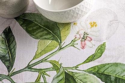 Maison d' Hermine Table Cloth Round Table 100% Cotton 63 Inches Tablecloth Reusable Decorative Everyday Use for Dining Room, Farmhouse, Home, Party, Festive & Wedding Spring Summer - Limoncello