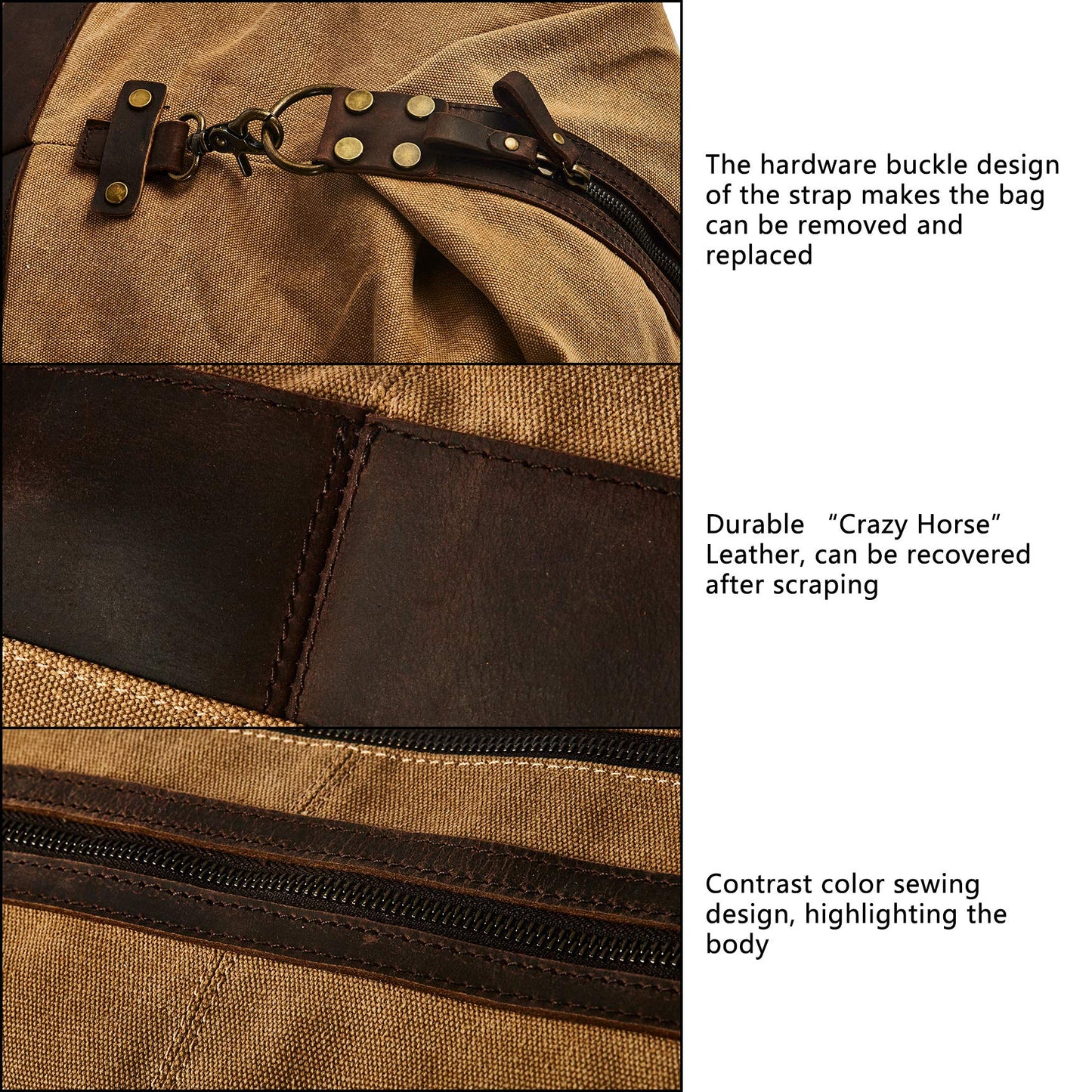 BRASS TACKS Leathercraft Men's Waxed Canvas Vintage Overnight Duffel Weekend Business Excursion Road Bag Travel Luggage