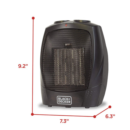BLACK+DECKER Portable Space Heater, Room Space Heater with Carry Handle for Easy Transport