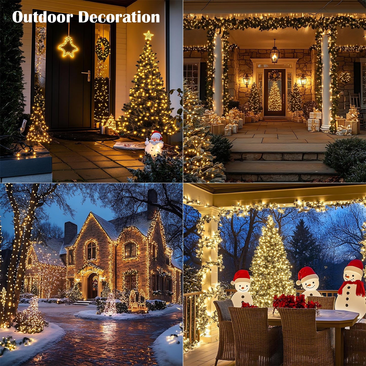 ZELUXDOT Fairy Lights Plug in,400FT 1200LEDs Waterproof Led String Lights,8 Modes Remote Twinkle Light for Outdoor Indoor Christmas Wedding Birthday Garden Party Decorations,Silver Wire,Warm White