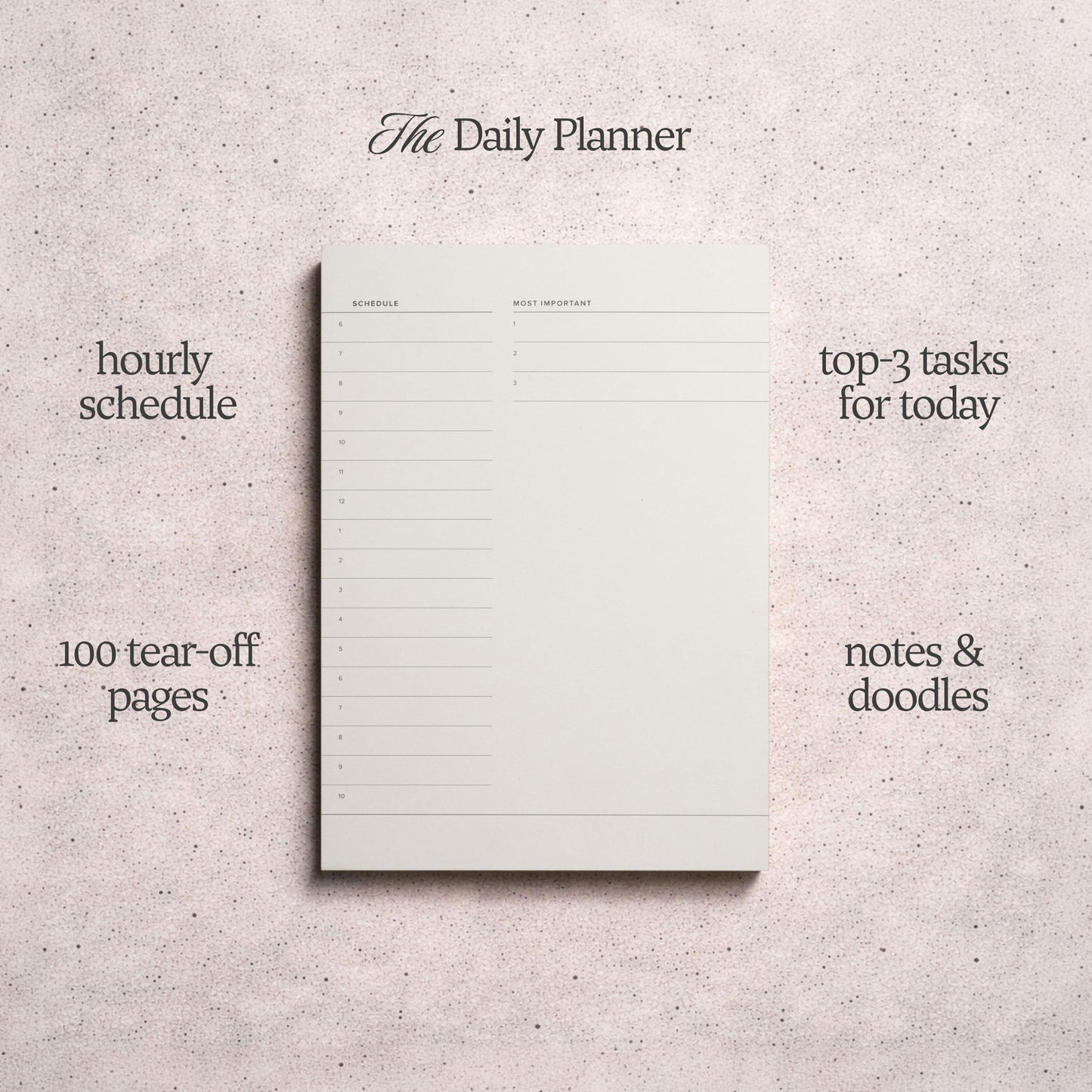 Daily To-Do List Notepad – Desk Pad for Work and Study, Lime, 8.25x5.85 Inches