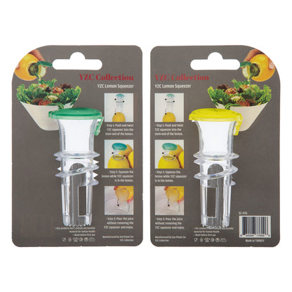 YZC Lemon Squeezer – 2-Pack Lemon-Juicer – BPA-Free Plastic Lime Juicer– Compact Juice Extractor Citrus Press with Lid – Squeeze Lime for Cocktails, Drinks