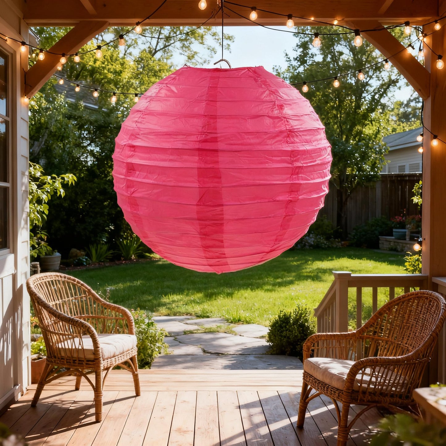 25 Pack Paper Lanterns, Sizes of 4", 6", 8", 10", 12", Hanging Lanterns Decorations Ball Lanterns for Home Decoration, Birthday Party and Wedding Decorations (Rose Red)