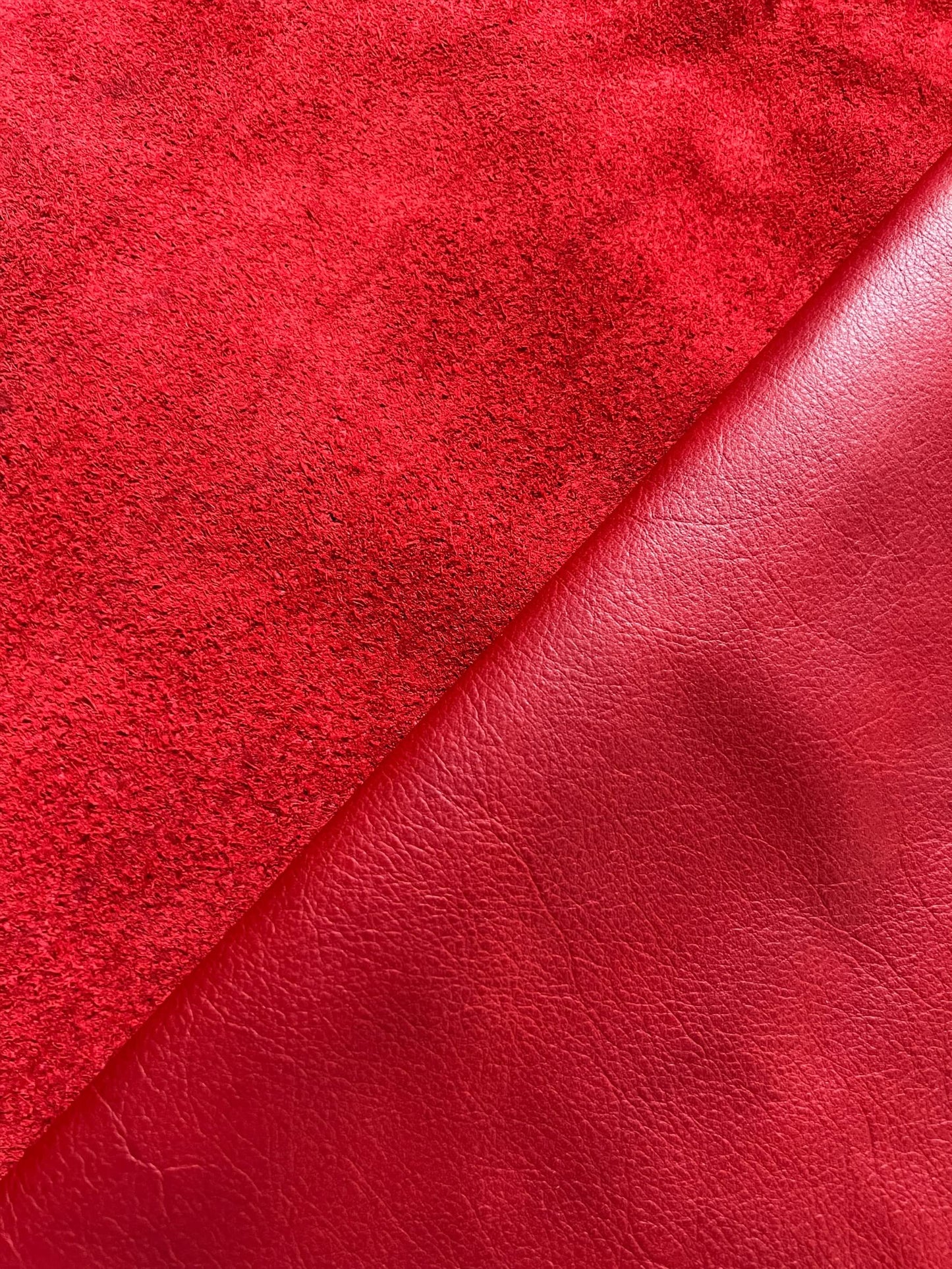 Natural Grain Cowhide Leather Skins (Red, 10 Square Feet)