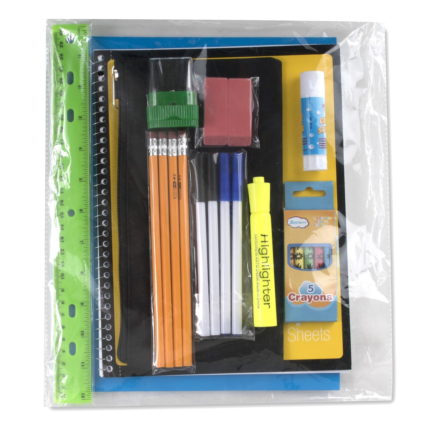 24 Pack Bulk Backpacks with School Supplies for Kids - Trailmaker Wholesale Backpack and School Supplies Kits (Girls Colors Pack)
