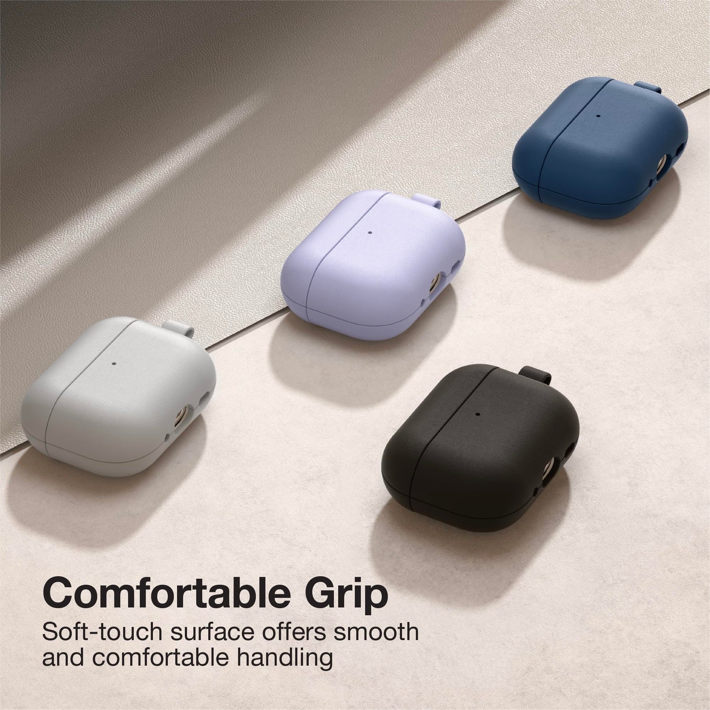 AMAZINGTHING for AirPods Pro 3 [Glamour Artisan] Case, PU Leather Protective Cover, Wireless Charging Ready, Scratch-Resistant Microfiber Lining, Precise Cutouts, Carabiner Included, Purple
