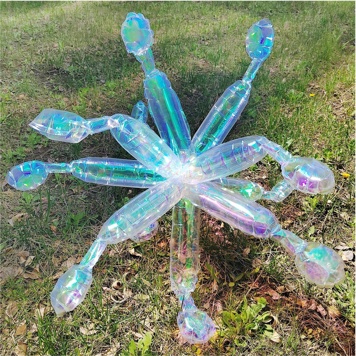 40-Inch Iridescent Star burst Foil Balloon Kit – 36pcs Rainbow Holographic DIY Bursting Firework for Weddings, Anniversaries, Birthdays & Event Centerpieces (12 Cones = 1 Star)