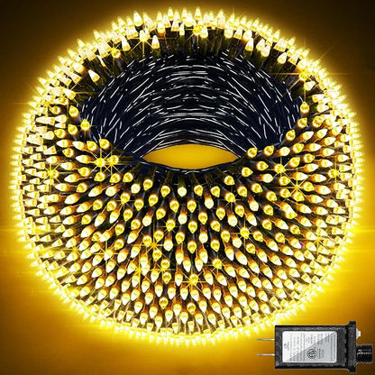 750 LED 240FT Christmas Lights Outdoor,12 Lighting Modes Christmas String Lights with Timer, Dimmable Warm White LED StringLights Waterproof for Yard Tree Wedding Party Holiday Warm White