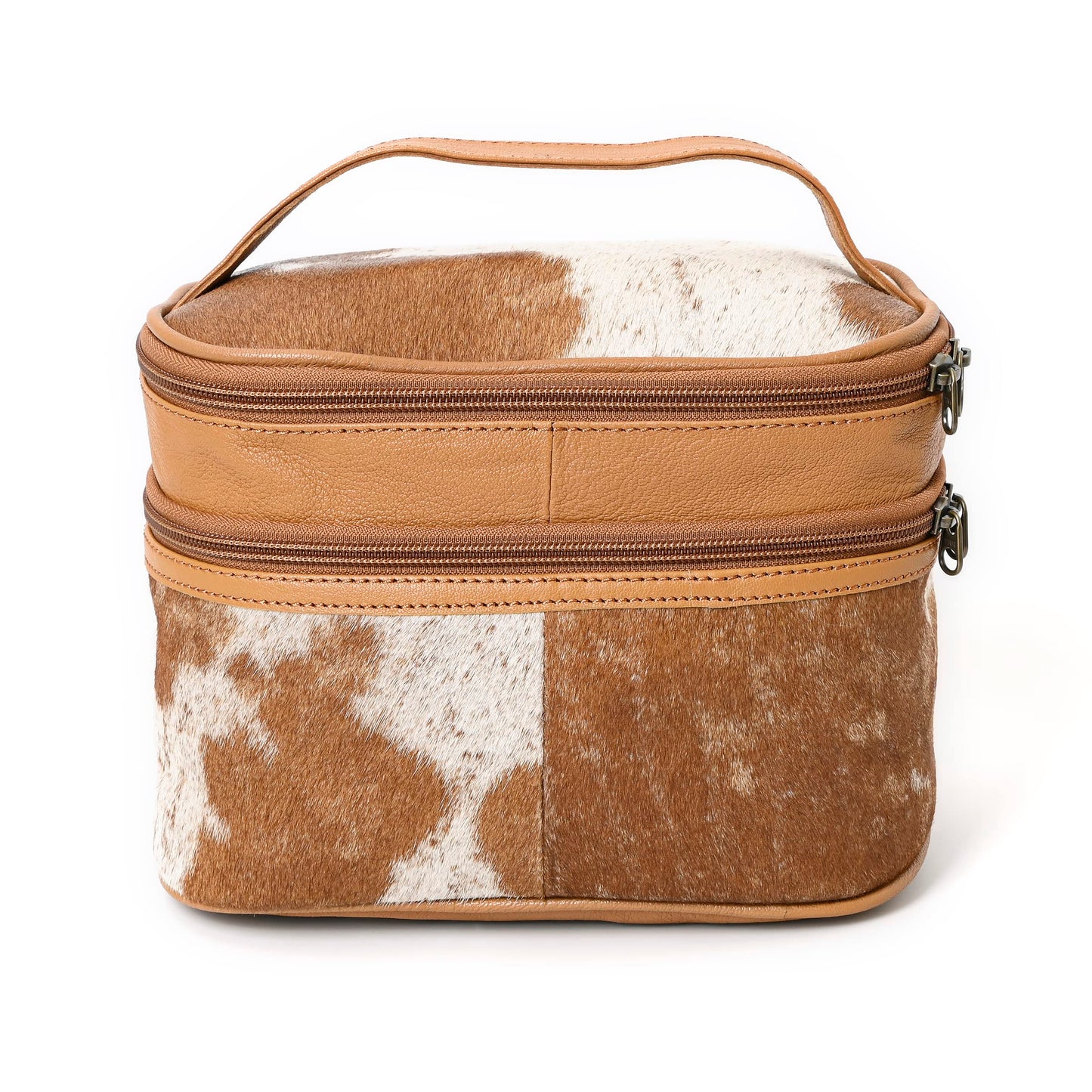 Merbaa Jewelry Travel Organizer, Waterproof Leather Bag - Storage Organizer, Groom & Bridesmaid Wedding Gifts, Full Grain Leather, Handmade Travel Case (Tan)