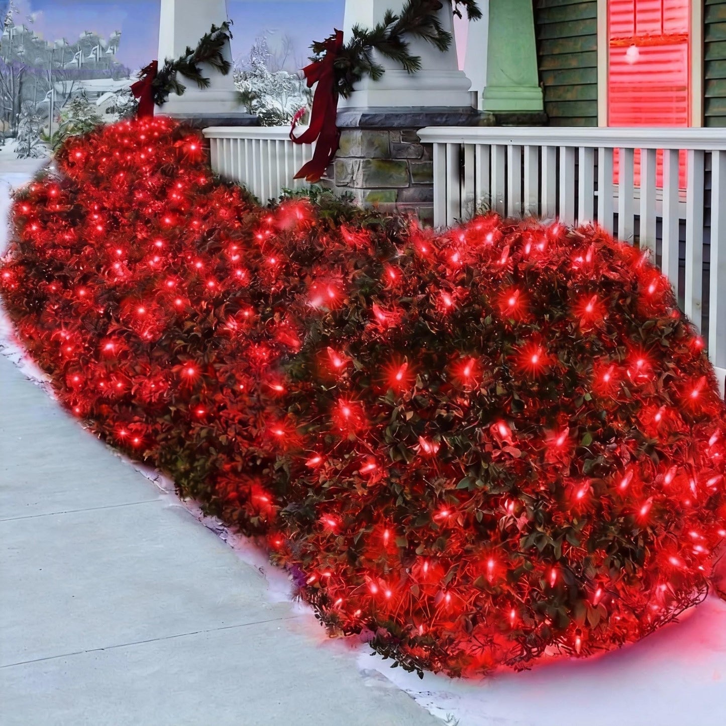 Efunly LED Christmas Net Lights for Bushes Outdoor,100 LED 5ftx5ft Waterproof 8 Modes Connectable Mesh Lights for Bushes,Garden,Yard,Trunk,Outdoor Christmas Decorations