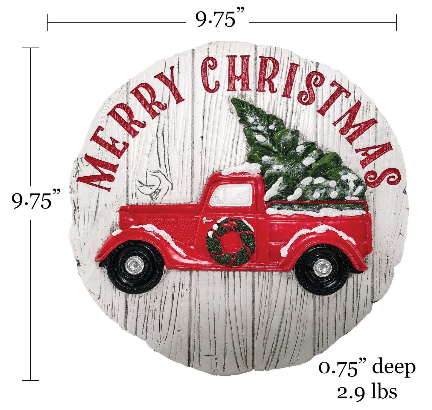 Spoontiques - Garden Décor - Merry Christmas Truck Stepping Stone - Decorative Stone for Garden