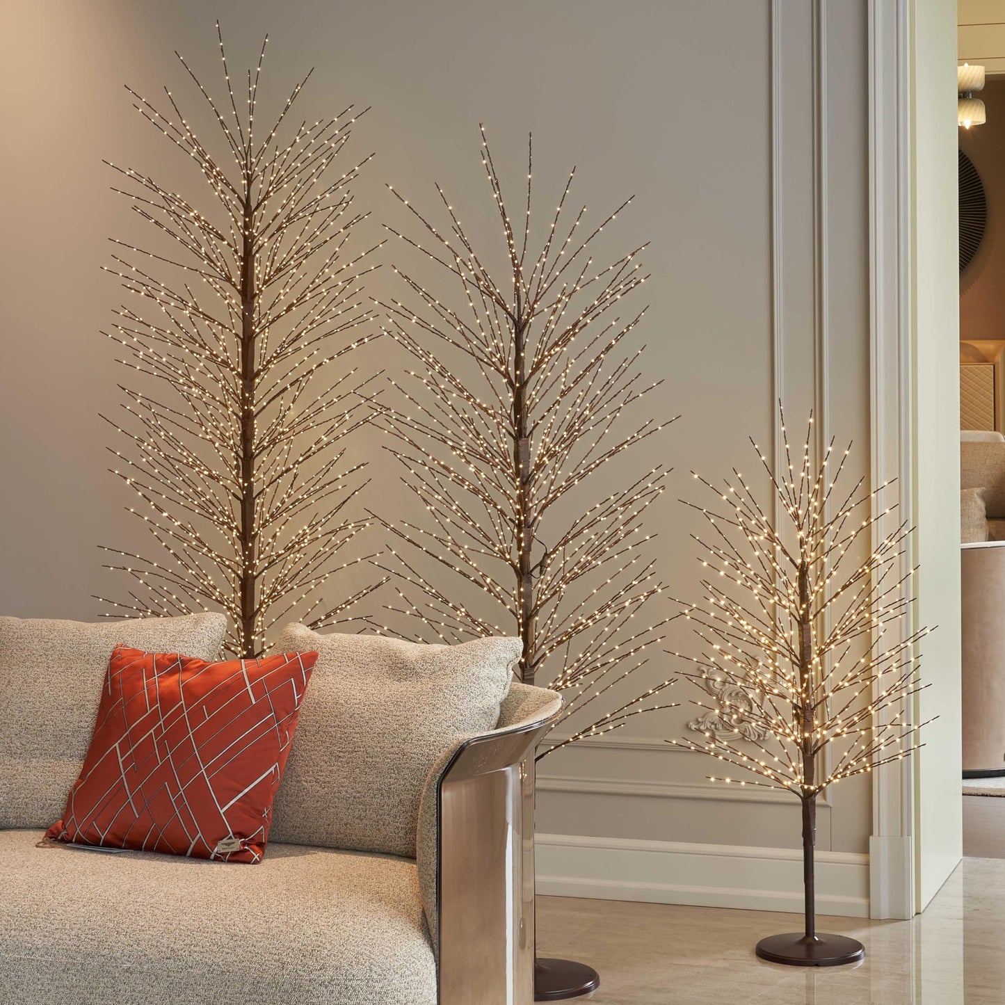 Hairui Lighted Brown Tree with Timer and Dimmer 1280L Warm White Fairy Lights 6FT, Twig Tree with Lights for Indoor Outdoor Home Christmas Winter Holidays Party Decoration