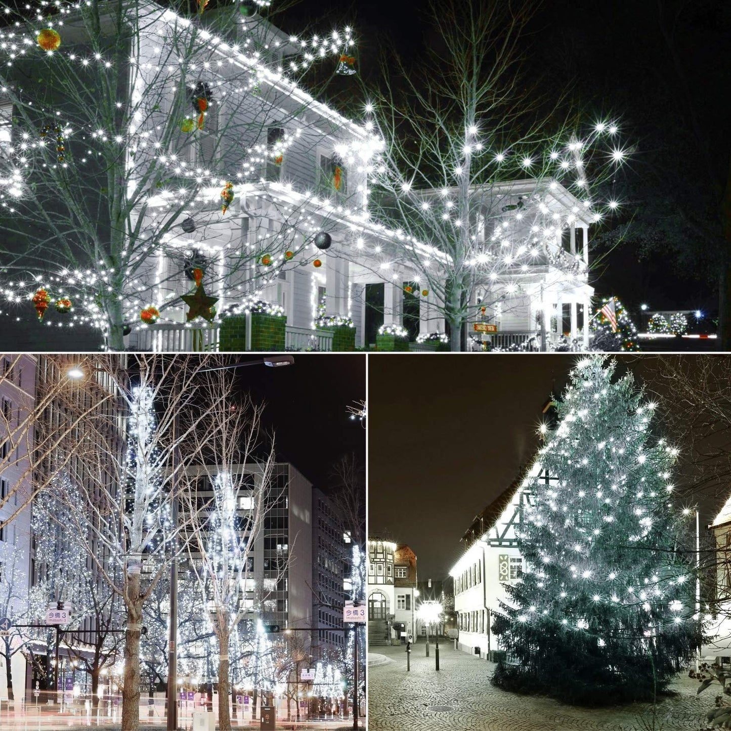 AIDDOMM 50 Counts Cool White LED Christmas Lights – 25ft 5mm White Christmas Lights Outdoor Commercial Grade Waterproof, Indoor Christmas Tree Decorations, Green Wire Mini String Lights, UL, IP:65