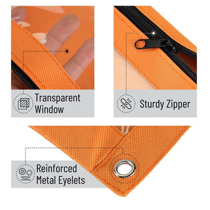 Mr. Pen - Pencil Pouch, Blue and Orange, 2 Fabric Pencil Pouches, Binder Pockets, Pencil Case, Binder Pouch, Pencil Bags, Pencil Pouch 3 Ring, Pencil Bags with Zipper, Zippered Pencil Pouch, Canvas