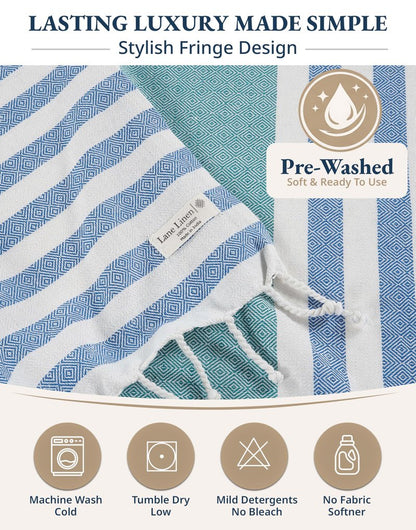 LANE LINEN Oversized Beach Towels 4 Pack - Extra Large, Absorbent & Quick Dry, No Sand, Pool Towels for Adults, 39"x71" - Multi
