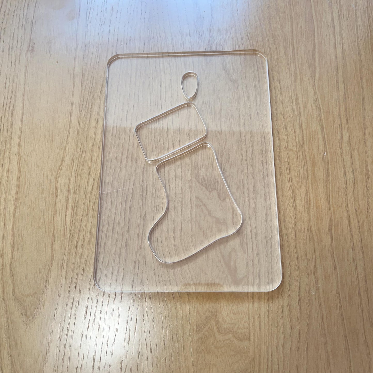 Christmas Router Template for Lanterns, 5.5 x 8 inches, Acrylic Holiday Woodworking Templates (Stocking)