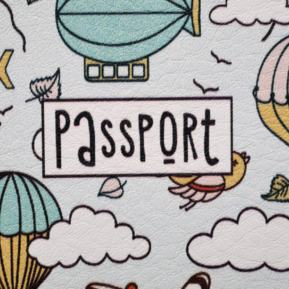 Quttie Passport Cover for Kids, Women and Men, Cute Travel Passport Holder (Dirigible Pattern)