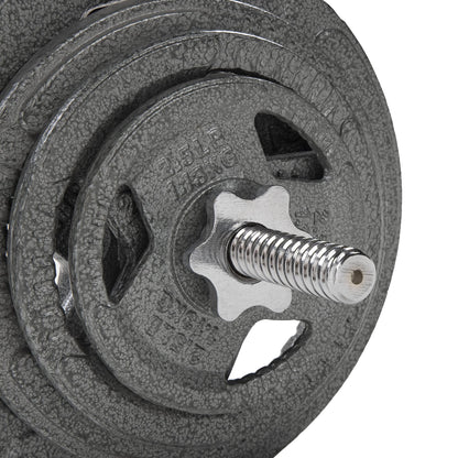 Fitvids 1 Inch Standard Barbell Bar, 48" Threaded Curl Bar with Star Locks for Weight Lifting, Chrome