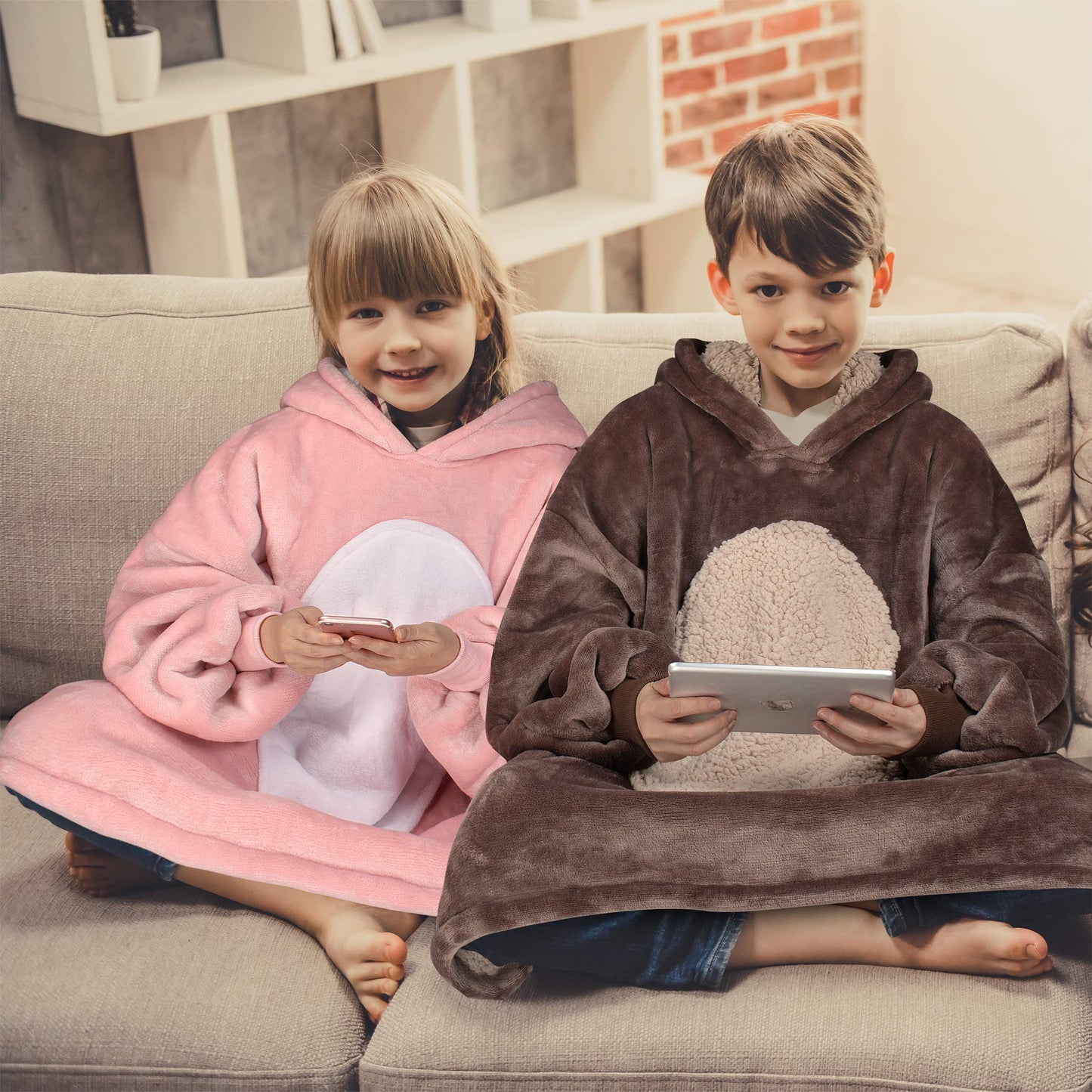 Catalonia Unicorn Wearable Hoodie Blanket Sweatshirt, Oversized Comfortable Hooded Pullover Jacket for 7-16 yr Teens Youth Kids, Gift Idea