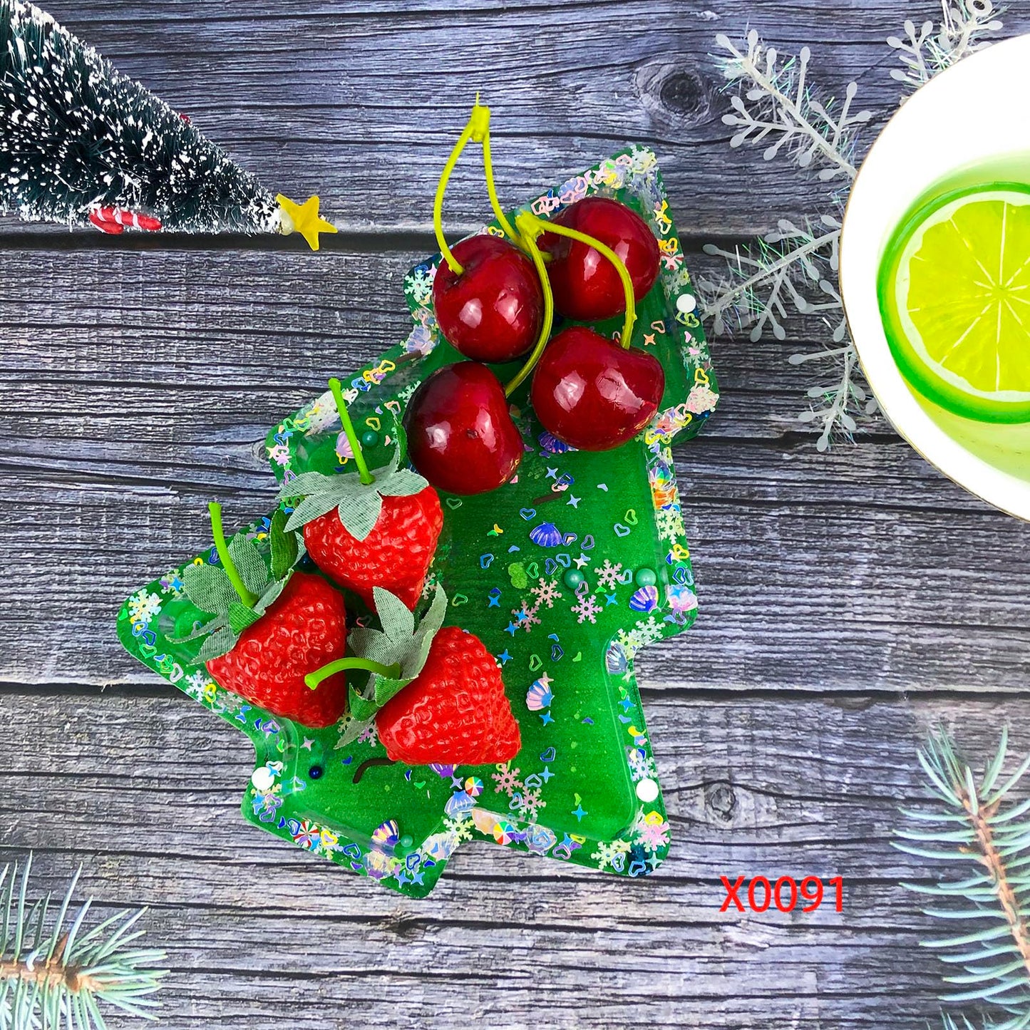 Christmas Tree Tray Resin Silicone molds, Christmas Decoration Ornaments, Candy and Snack Plate Casting Mould, Storage Plate epoxy Resin Silicone Mold