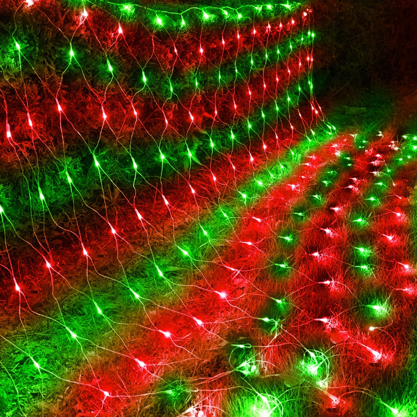 198 LED Christmas Net Lights Plug in, 9.8 FT x 6.6 FT Red Green Waterproof Net Lights Outdoor, 8 Twinkle Modes Mesh Fairy Light for Xmas Tree Bush Garden Ceiling Holiday Decoration