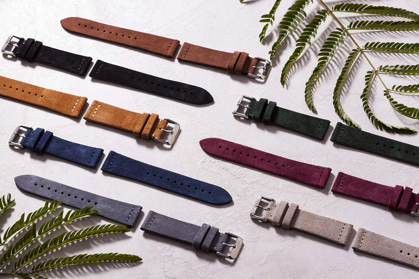 Benchmark Basics Black 18mm Suede Watch Strap - Vintage Leather Watch Band for Men & Women - Compatible with Regular & Smart Watches