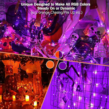 BrizLabs RGB Christmas Lights, 33FT 100 LED Color Changing String Lights with Remote, Dimmable Mini Xmas Light, USB Decorative Light String for Xmas Halloween Mardi Gras Tree Holidays Party Decor