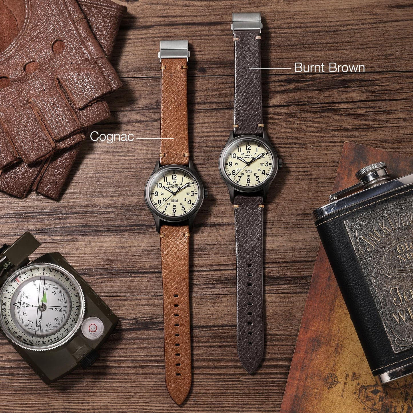 Getalia Italian Leather Watch Band | Tuscany Vegetable-Tanned Full Grain Calfskin Palm Grain Strap for Men Women | Quick Release | Folding Clasp | 18mm 19mm 20mm 21mm 22mm Soft (Cognac：Width-20mm)