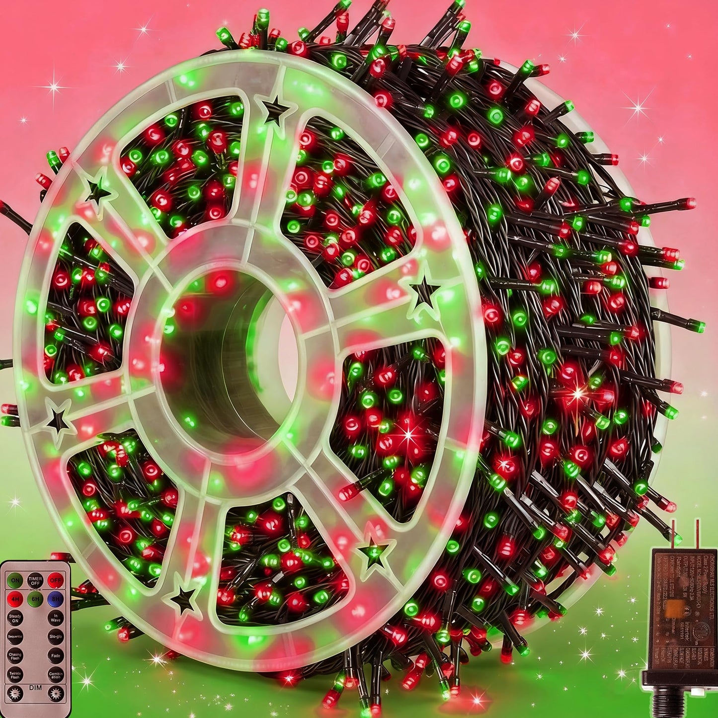 Domolli Christmas Lights 500LED 164FT, Waterproof Christmas Tree Lights with 8 Modes, Remote Control 3 Timers & Memory Function Xmas Decorations for House and Holiday (Red and Green)