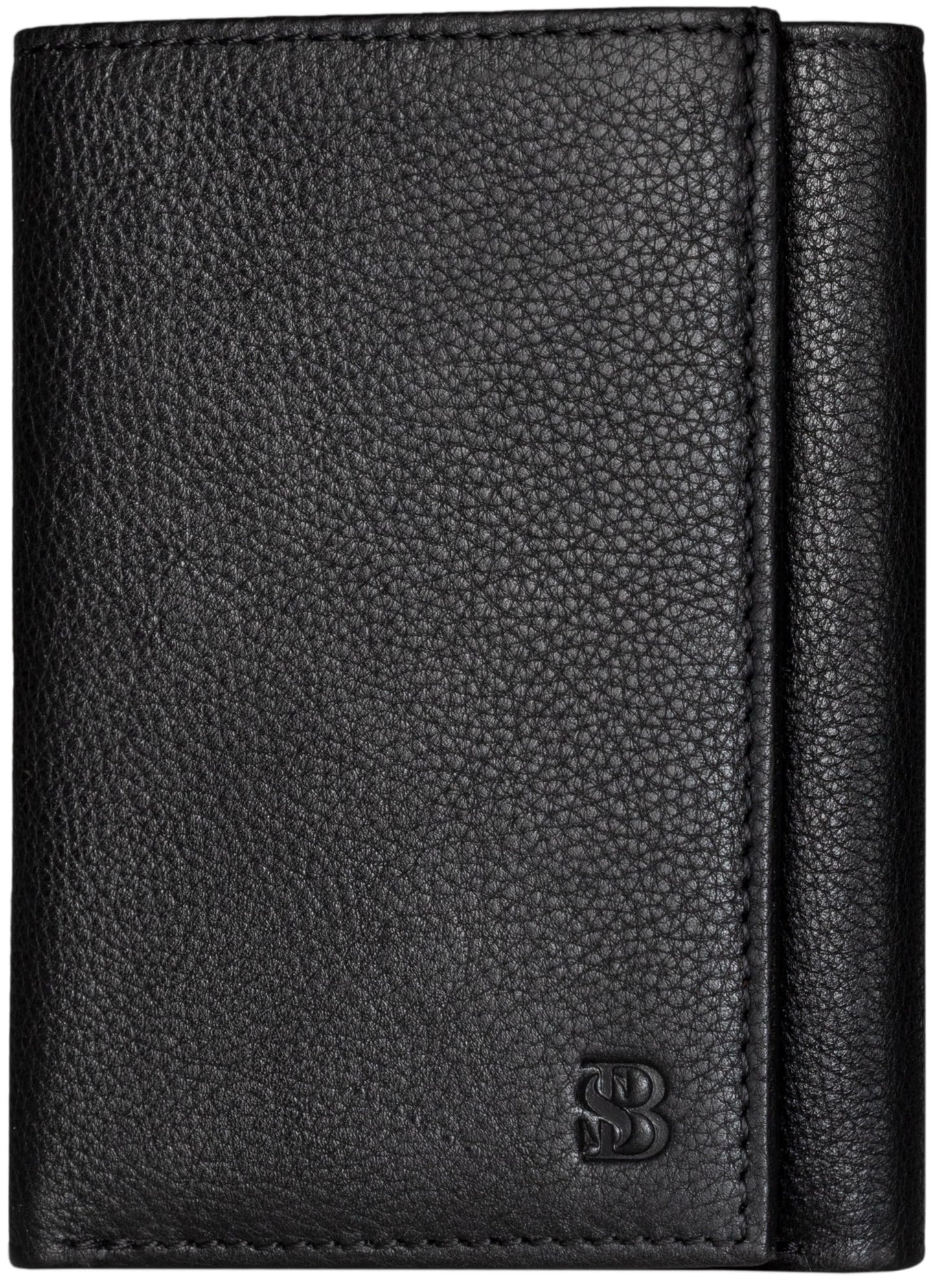 SERMAN BRANDS Trifold Wallet for Men - RFID Blocking Genuine Leather, 11 Card Slots & ID Window, Slim Everyday Carry, Durable Stitching, Gift for Him