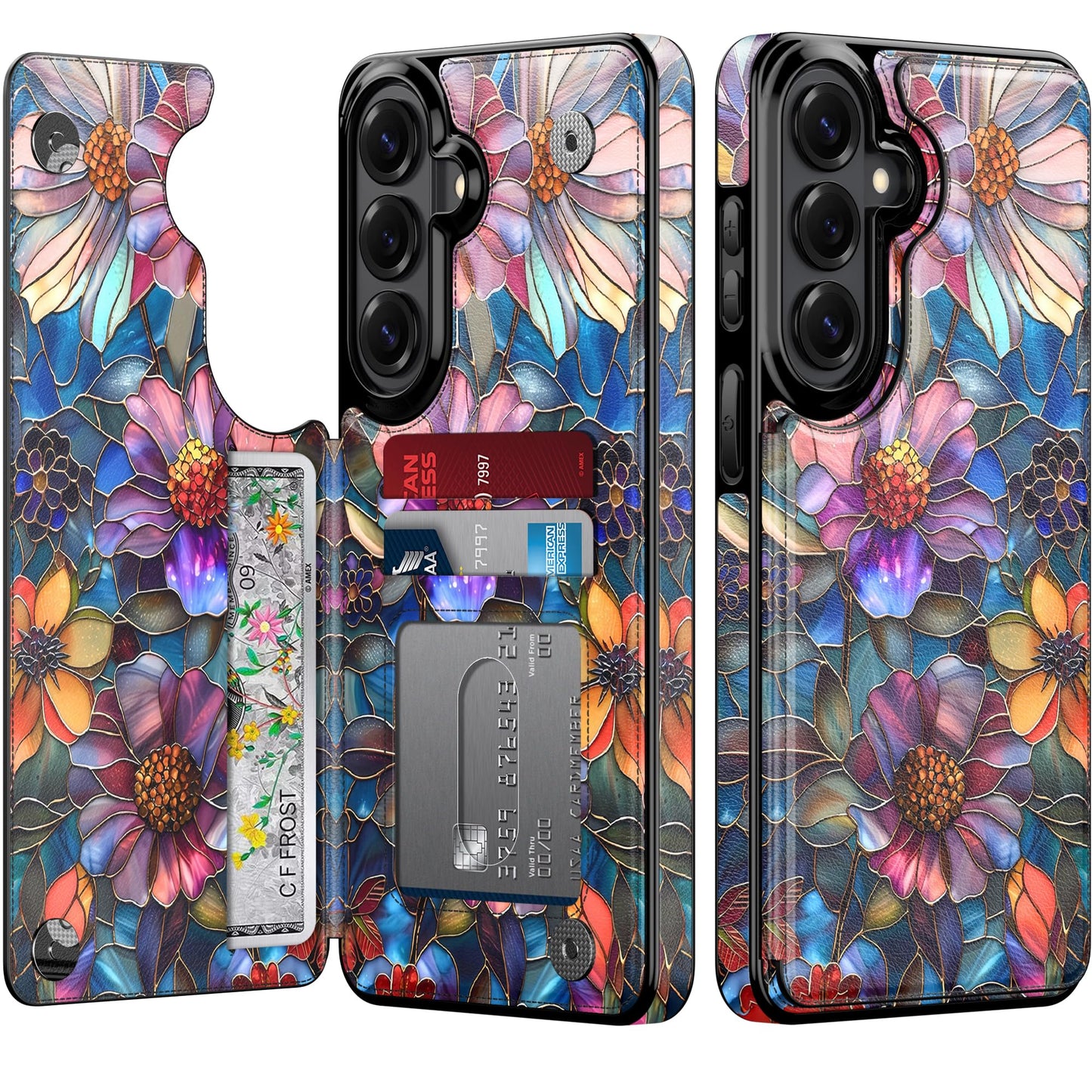 bemal Wallet Case for Samsung Galaxy S26, Floral PU Leather Phone Cover with Card Holder Slots, RFID Blocking, Kickstand, Cute Aesthetic Protective Case for Women Girls, Vibrant Defined Blossoms