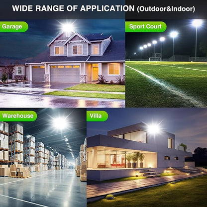 STASUN 2 Pack LED Flood Lights Outdoor, Max Series 300W 30000lm 6000K Daylight IP66 Waterproof, Commercial Parking Lot Lights, 3 Heads for Yard Street Stadium Outdoor Area Floodlight Security Light