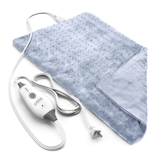 Pure Enrichment PureRelief Deluxe Heating Pad (12" x 24"), Full Body Therapy Pad with 4 InstaHeat Settings, Soft Machine-Washable Microplush Fabric and 2-Hour Auto Safety Shut-Off (Sea Glass)
