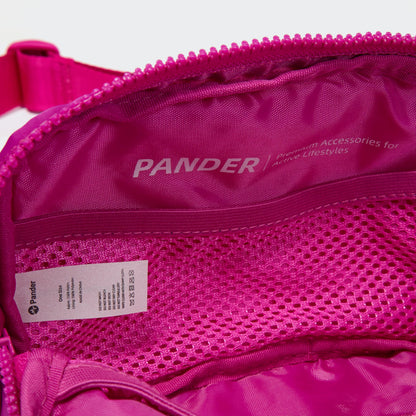 Pander Two Way Zipper Fanny Pack Nylon Everywhere Belt Bag for Women, Water Repellent Waist Packs, Crossbody Bags with Adjustable Strap (Black).