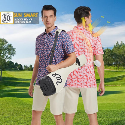 Men's Golf Shirt - Moisture-Wicking Dry Fit Performance Polo | Short Sleeve, Stylish Print