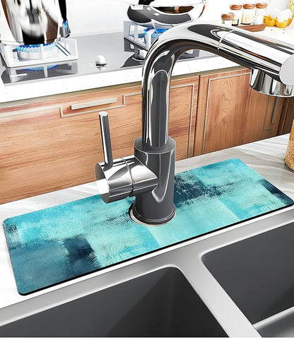 Kitchen Sink Splash Guard Faucet Mat Super Absorbent Fast Drying Mat Sink