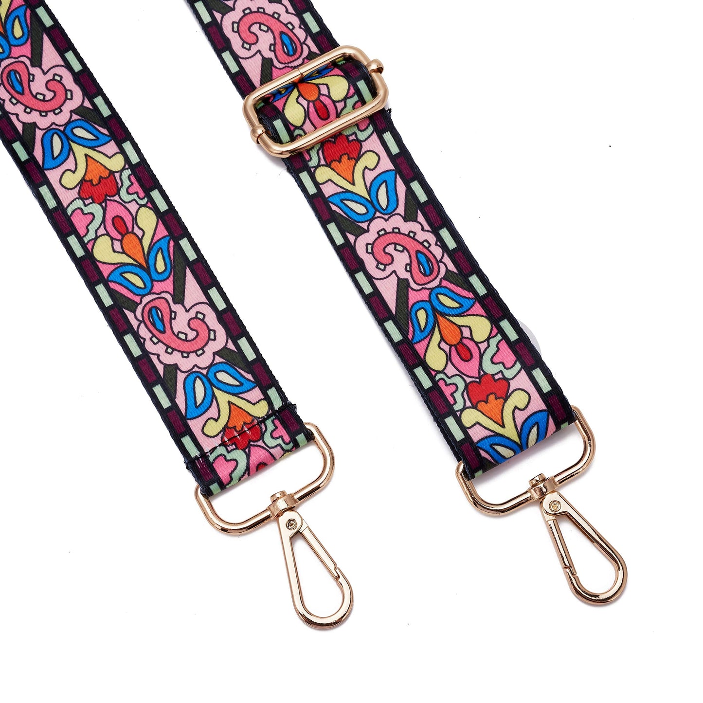 ZOOEASS Wide Shoulder Strap Adjustable Replacement Belt Guitar Style Crossbody Bag Handbag Strap Multicolor Canvas Straps(Wide:1.4in) (Morning glory)