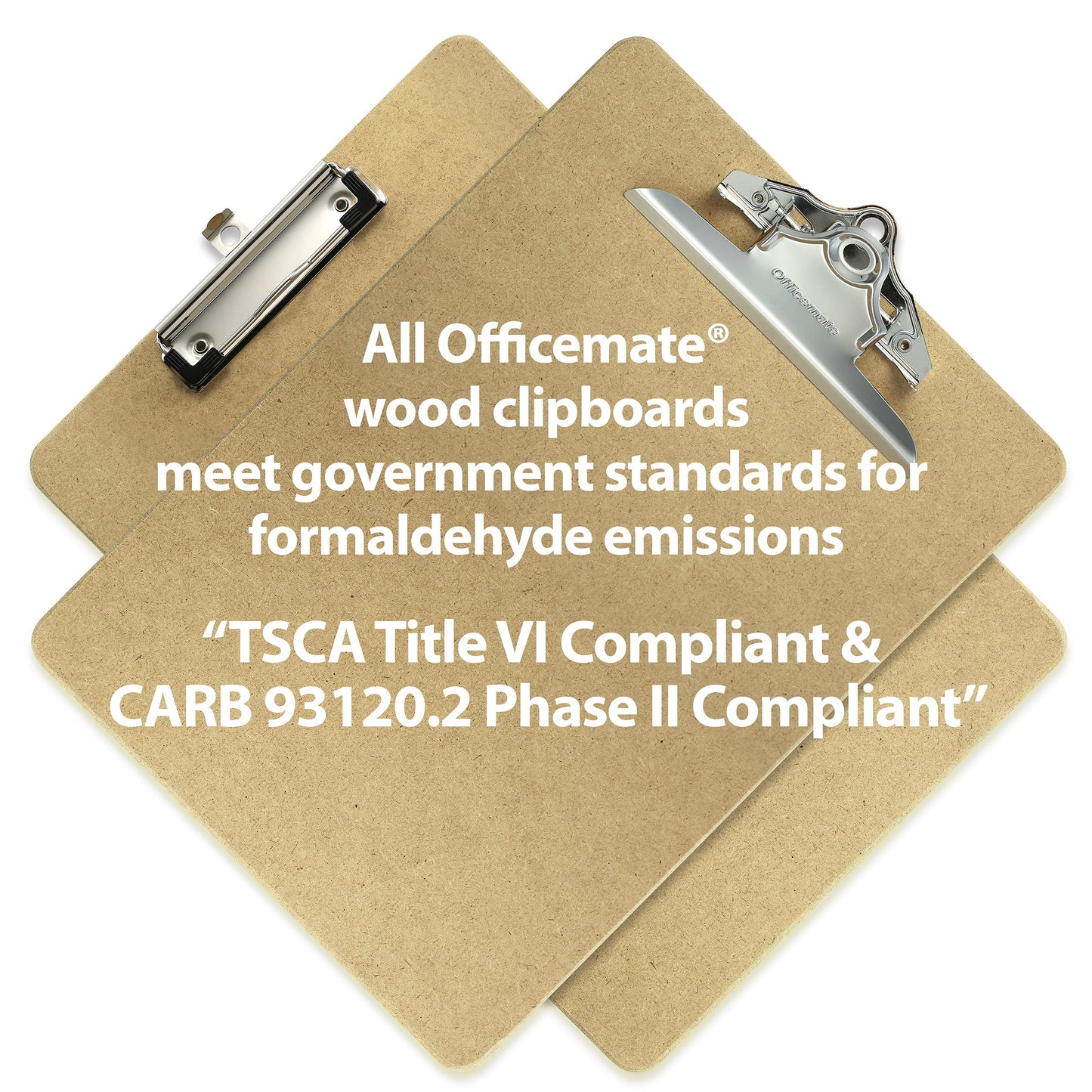 Officemate Recycled Wood Clipboards, Low Profile Clip, 6 Pack Clipboards, Letter Size (9 x 12.5 Inches), Brown (83806)