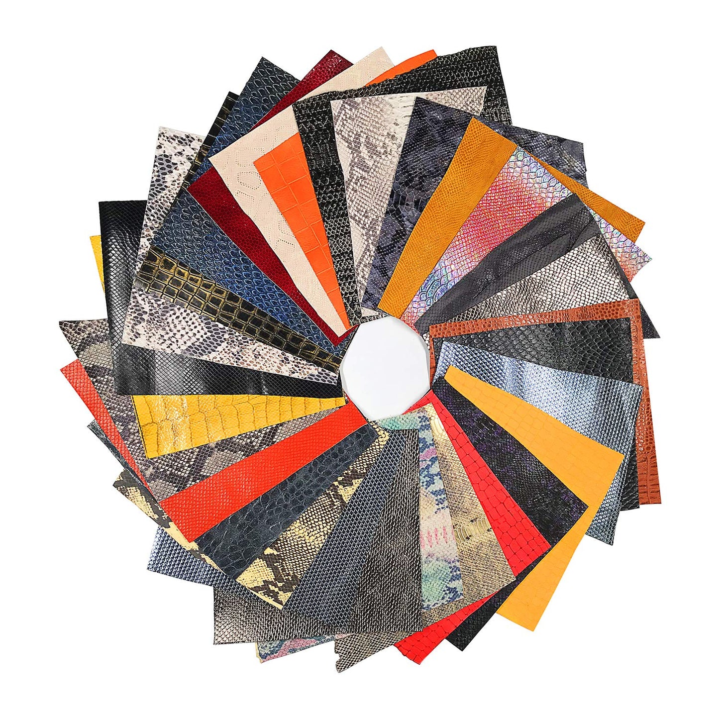 Mardili Printed and Embossed Upholstery Leather Scraps,1.5-1.8LBs Large Pieces,Square(10" *10") and Irrgular Size