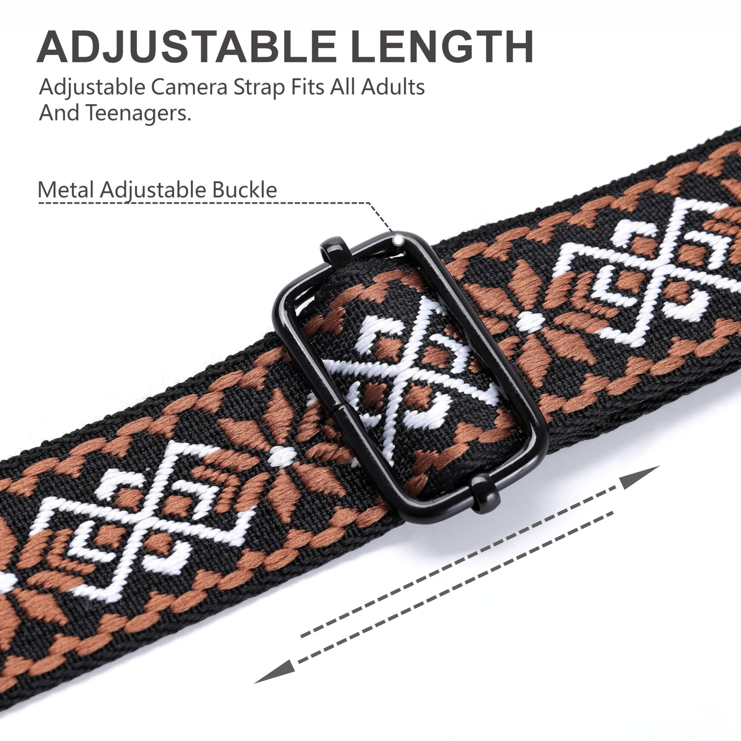 Padwa Lifestyle Adjustable Camera Strap - 1.5" Top Layer Cowhide Head Camera Straps for Photographers, Cotton Adjustable Neck Shoulder & Crossbody Strap Quick Release for All Cameras and Binoculars
