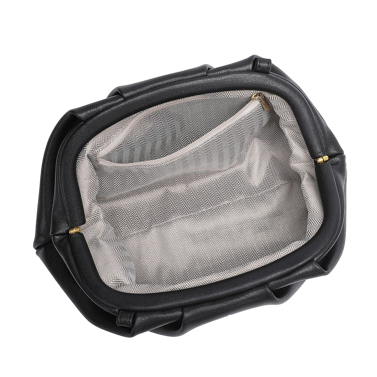YUWITA Soft PU Leather Clutch Purses for Women Formal Elegant Luxurious Evening Bag (Black)