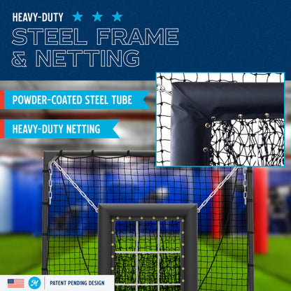 Murray Sporting Goods 9 Hole Pitching Net for Baseball & Softball, Built-in Backstop, Suspended Strike Zone Target, Heavy Duty Steel Frame