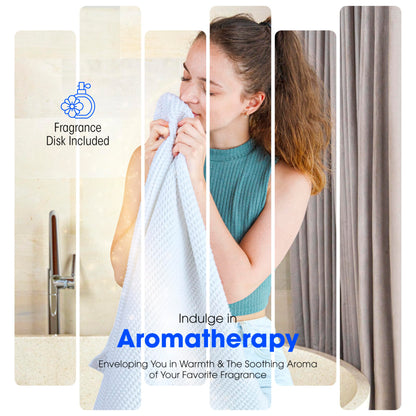 PURE CLEAN Towel Warmers Bucket, with Customized Fragrance for Spa and Bathroom, Luxury Towel Heater Gifts for Him & Her, Auto Shut Off, Fits 2 Large Towels, Blankets, Bathrobes, PJ's (Taupe)