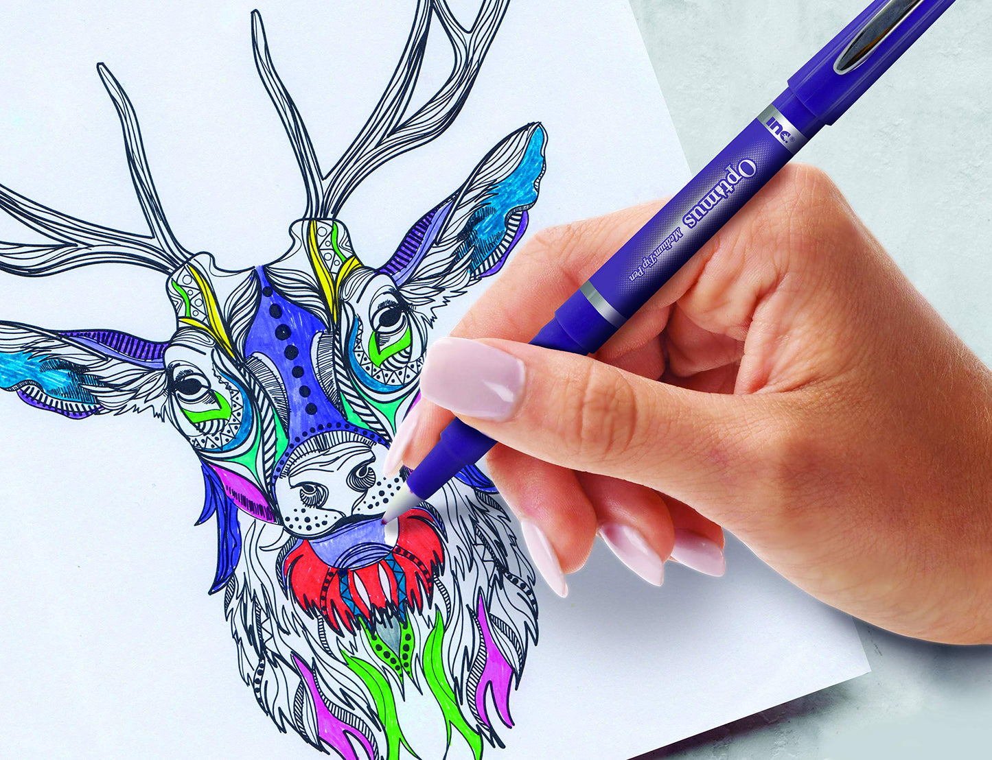 OPTIMUS 24-Color 0.7mm Felt Tip Pens - No Bleed, For Writing, Drawing, Journaling