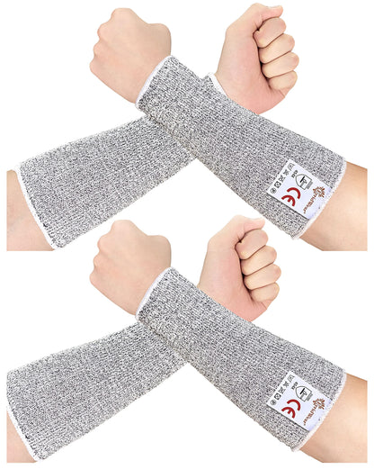 Evridwear Arm Protectors for Thin Skin and Bruising Cut Resistant Arm Sleeves Arm Guards Protective Sleeves for Men Women, 2 Pairs No Thumb Hole L/XL,Gray