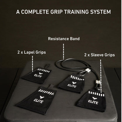 Elite Sports Jiu Jitsu Grip Trainer Simulate Gi - Resistance Band Grip Strength Trainer for BJJ MMA Judo & Grappling Training