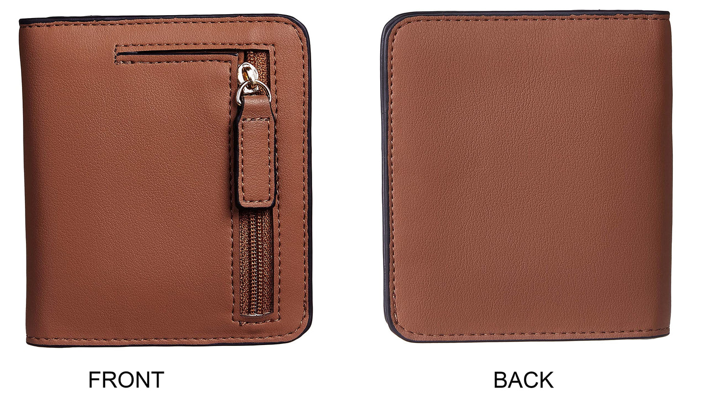Toughergun Women’s Small Slim Leather Wallet with RFID Protection, Compact Bifold Mini Purse with Clear ID Window